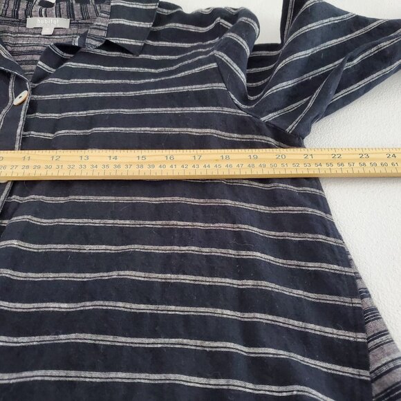 Habitat Womens Linen Blend Button Up Tunic Top Size M Lagenlook Minimalist Artsy - Picture 7 of 9